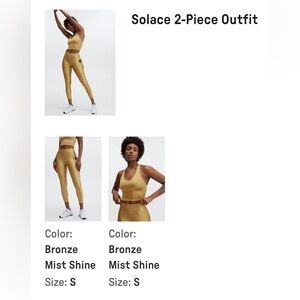 Fabletics- Solace 2 Piece Outfit Bronze Mist Shine Small (worn once)